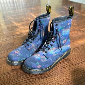Blue Floral Dr. Martens Boots